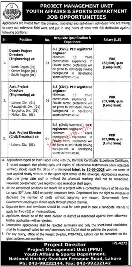 Youth Affairs and Sports Department Punjab