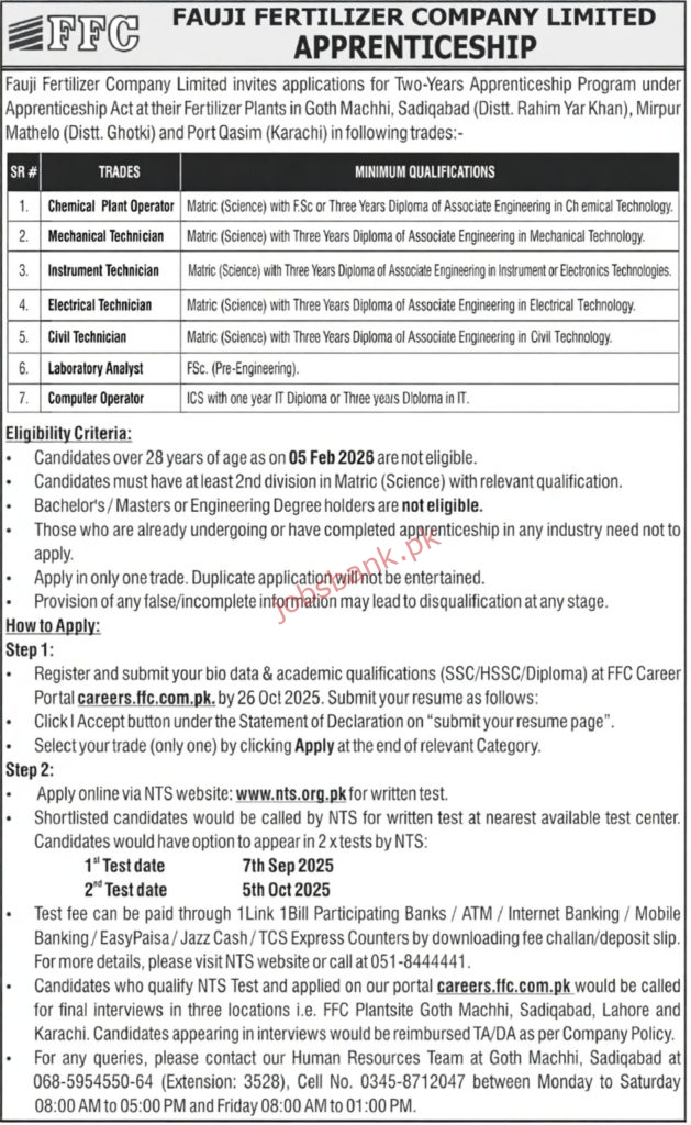 FFC Apprenticeship Jobs