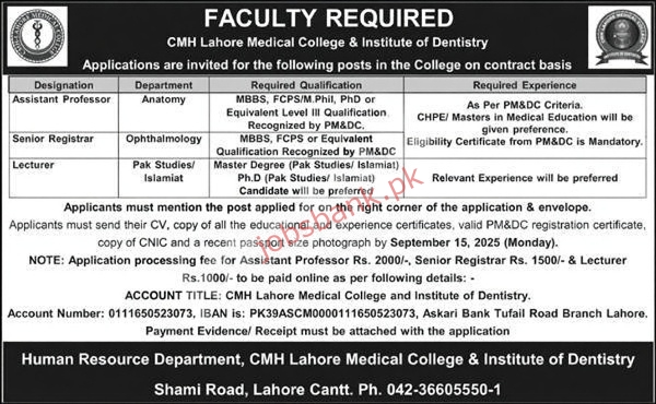CMH Lahore Medical College & Institute of Dentistry